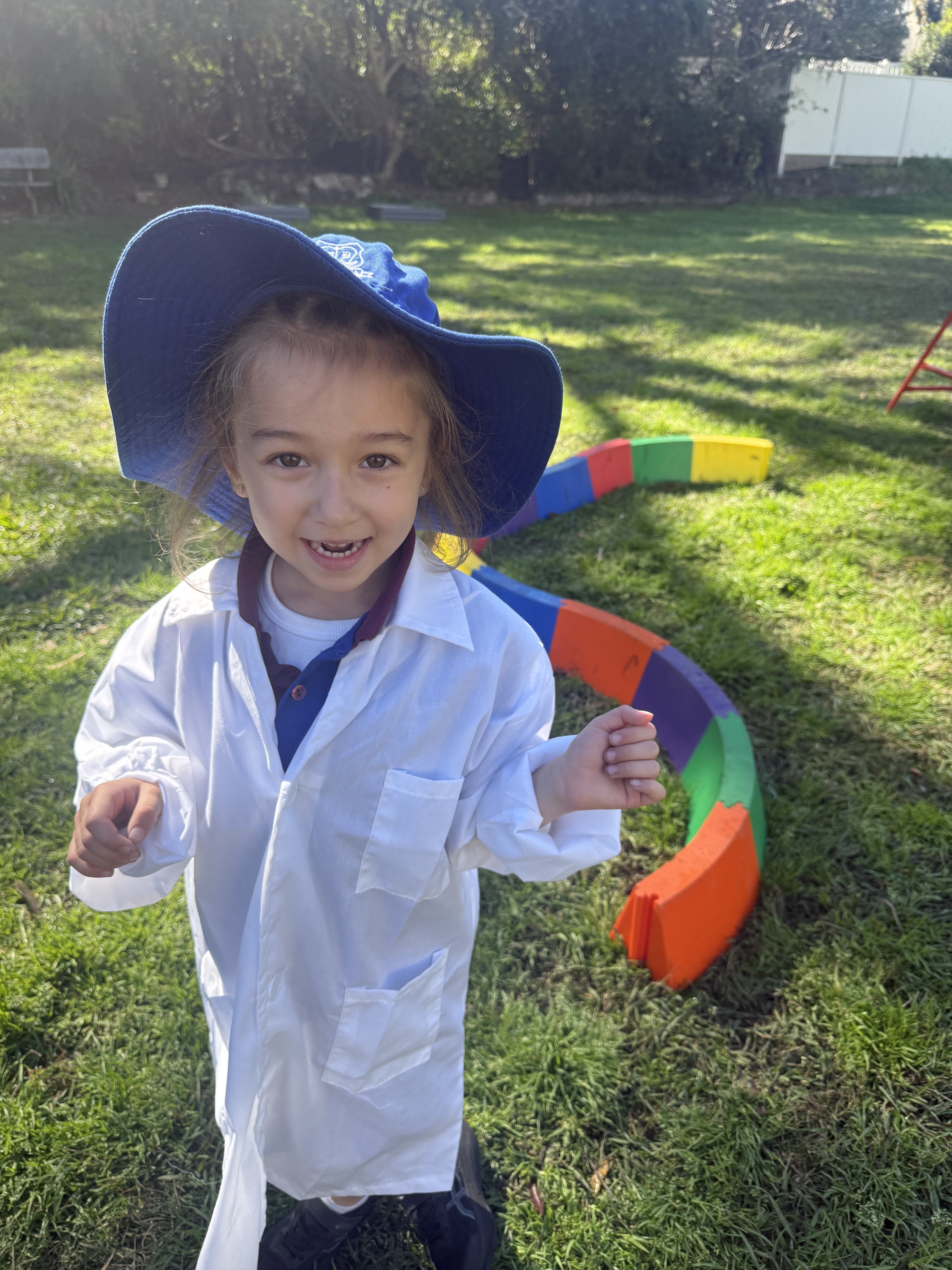 Student with hat on